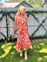 Load image into Gallery viewer, Avery Apricot Floral Midi Dress
