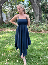 Load image into Gallery viewer, Sylvia Navy Midi Dress