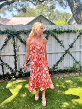 Load image into Gallery viewer, Avery Apricot Floral Midi Dress