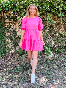 Poppy Pink Poplin Dress